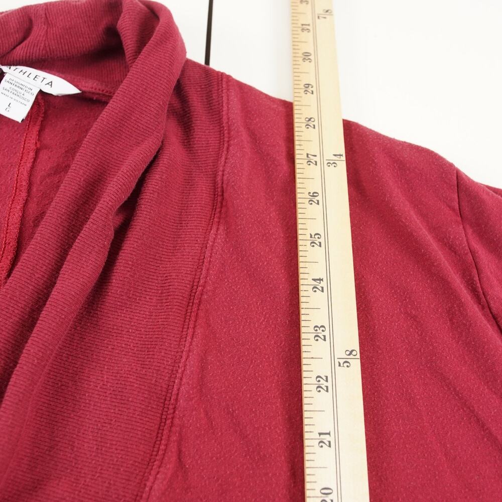 Athleta Panayama Restore Rib Red Burgundy Cardigan Wrap Sz L - Picture 7 of 9